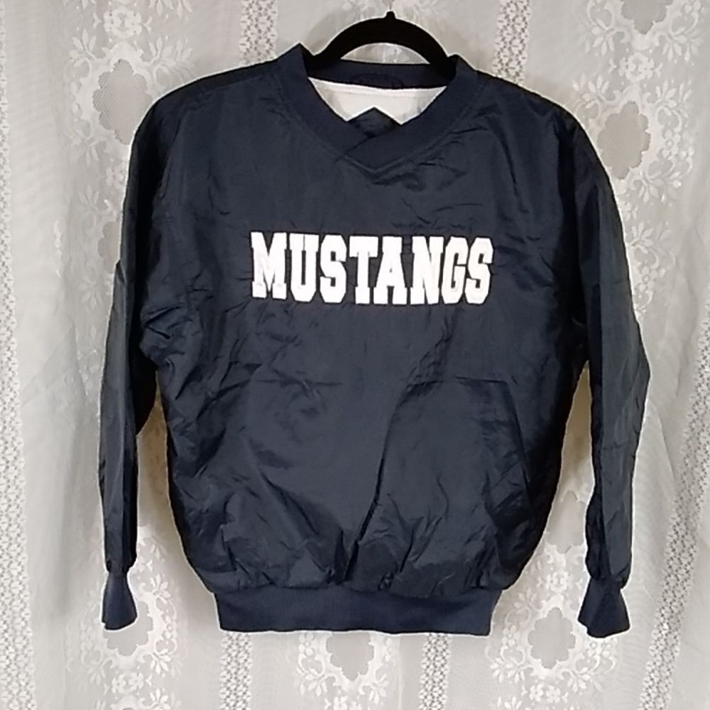 MUSTANGS PIPER SPORT TEK BY PORT AUTHORITY JUNIOR JACKET SIZE L BLACK AND WHITE